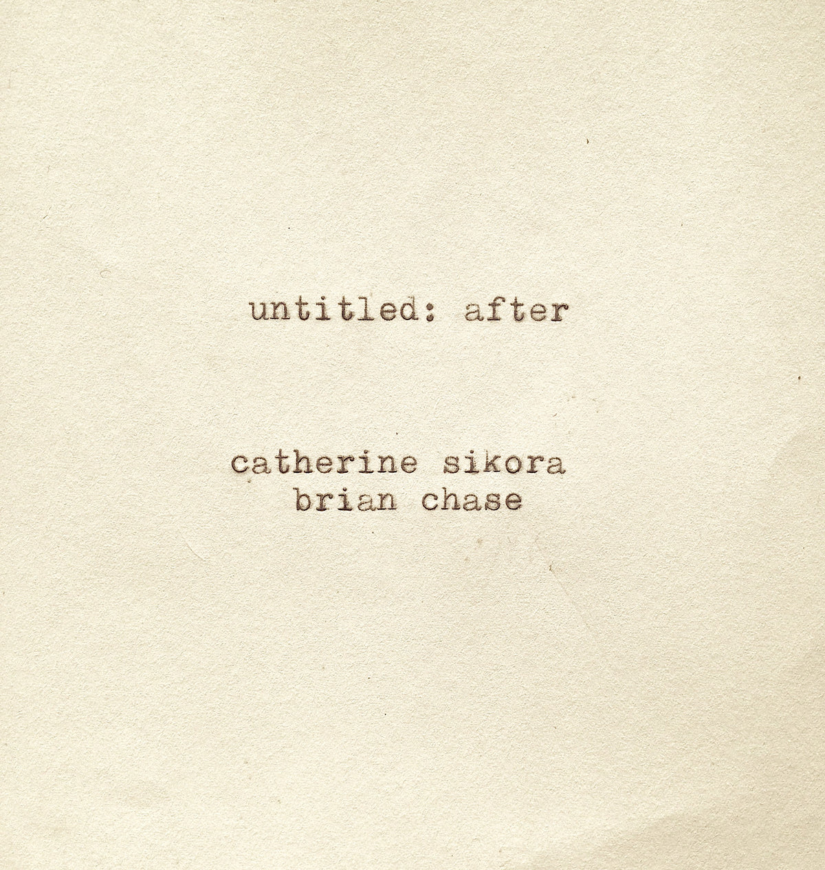 Catherine Sikora and Brian Chase CD
